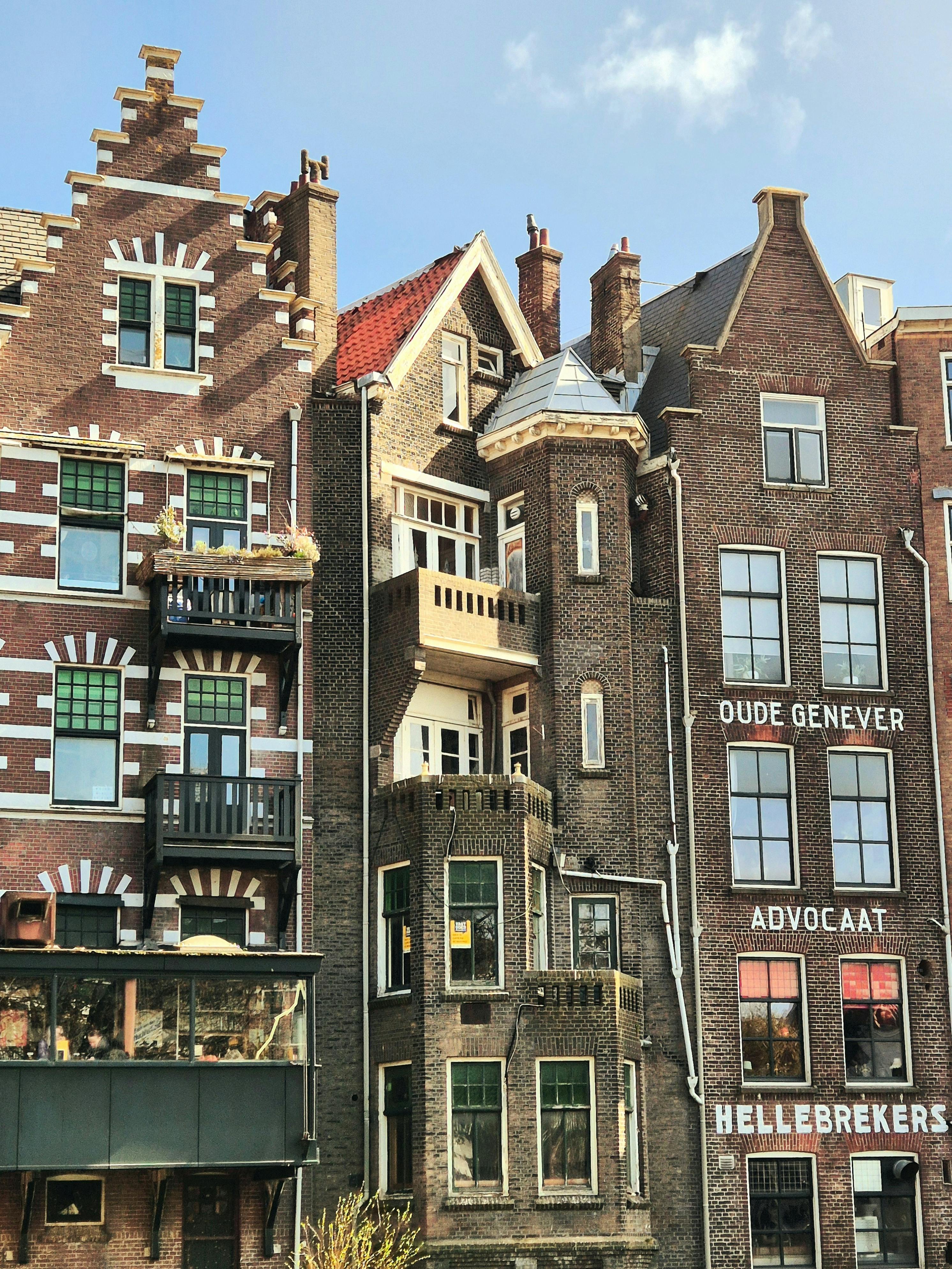 Historic canal-house facades in Amsterdam