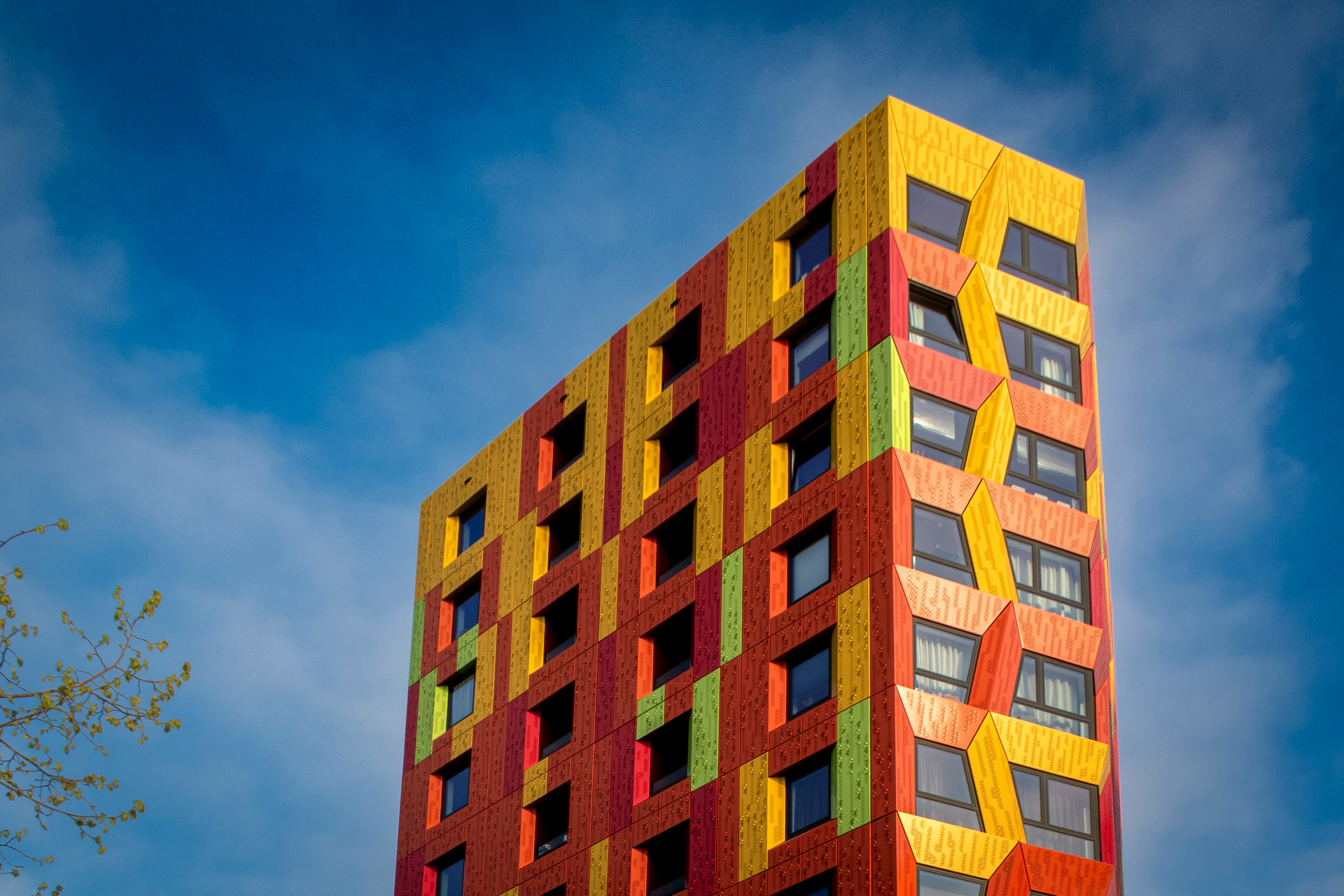 A colourful modern Dutch apartment building